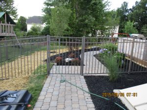 Aluminum Fence with Paver Walk